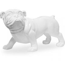 Sculpture décorative design Bulldog résine Blanc