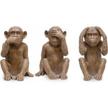 Privatefloor - Figurines Décoratives Design - Singes - Sapiens Marron
