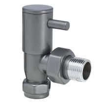 Bathstore - Scuro Angled Modern Style Grey Finish Radiator Valves Ex