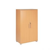 Mmt Furniture Designs Ltd - Beech wooden Filing cabinet with 2 shelves - 2 Door Lockable Filing Cabinet - Tall wood Office Storage Cupboard Organiser