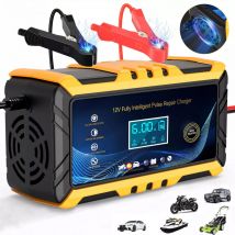 Cargador de batería para automóvil - SDLOGAL Cargador de batería inteligente 12V/6A, pantalla LCD, mantenedor del cargador de batería