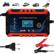 Caricabatteria intelligente 6A 12V, SDLOGAL, mantenitore caricabatteria per auto caricabatteria con touch screen LCD Protezioni multiple di