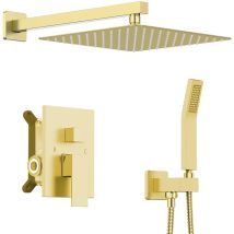 Set Doccia Incasso, Ultrixe Miscelatore Doccia Incasso Con 8,0 Pollici Soffione, Kit Doccia Incasso Con Doccetta, Ottone E Acciaio Inossidabile, 