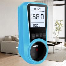 Sdlogal - Medidor de energía con enchufe vatímetro monitor de energía con pantalla lcd retroiluminada, enchufe con pantalla digital, máximo 3680W