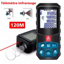 Sdlogal - Telémetro láser digital 120m telémetros infrarrojos espacio de 2mm, 20 datos, medición de distancia, pantalla lcd, resistente al agua IP54,