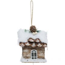Suspension Maison en bois 12cm - Atmosphera créateur d'intérieur