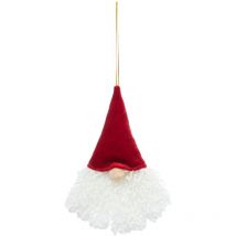 Décoration de sapin textile bonnet barbe rouge 19cm - Atmosphera créateur d'intérieur