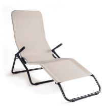 Stiliac - Sdraio Basculante Made In Italy Color Beige Sdraio Relax Oscillante Per Casa E Giardino Struttura In Acciaio Rinforzato