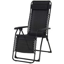 Chillvert Catania Chaise Longue Nera In Acciaio E Textilene