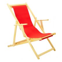 Sdraio Malibù Rosso in legno pieghevole per giardino terrazza mare
