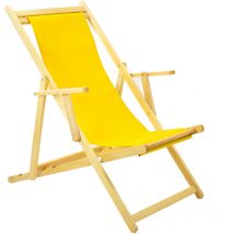 Sdraio Malibù Giallo in legno pieghevole per giardino terrazza mare