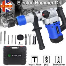 Briefness - sds Plus Rotary Hammer Multifunctional Electric Hammer Drill Vibration Control & Safety Clutch 0-800 r/min, 360°Rotating Handle,4 Modes