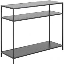 Ebuy24 Konsolentisch 35x100cm 2 Ablagen Schwarz Eleganter Konsolentisch für Wohnräume Hochwertige Materialien Maximale Belastung 5 kg