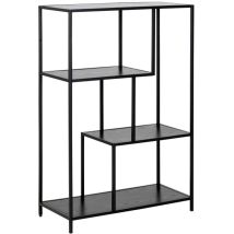 Hellin Sea Regal mit 3 Ablagen – Schwarz – 18 kg Tragkraft – Elegantes Bücherregal für Ihr Zuhause