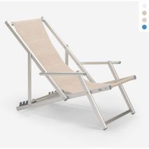 Sea Strandliegestuhl Mit Klappbaren Armlehnen Aus Aluminium Riccione Gold Lux - Beige