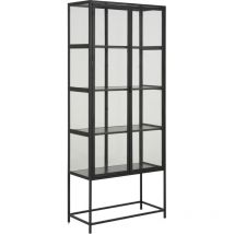 Sea Vitrinenschrank a, 2 Glastüren und 4 Regale schwarz.