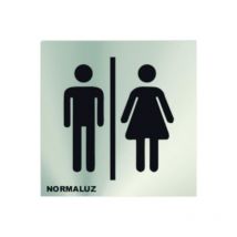 Normaluz - Señal 120X120Mm Inox Adh Aseos Hombre y Mujer Rd727008