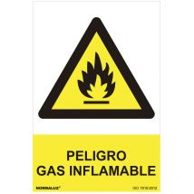 Panneau De Danger ''danger Gaz Inflammable'' (espagnol - 0.7mm) 30x40cm