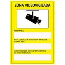 Panneau zone de videosurveillance (espagnol) adhesive 15x20cm