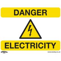 Worksafe Safety Sign - Danger Electricity - Rigid Plastic, Pack of 10