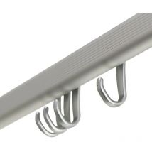 Easy-Roll Duschvorhangstangen-Set, mattes Aluminium - Sealskin