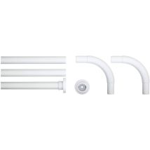 Sealskin - Seallux Binario Modulare Per Tenda Da Doccia, Acciaio Inox, Bianco, 90 X 2,8 X 2,8 Cm