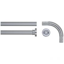 Set de tringle de rideau de douche d'angle 90x90 cm Chrome Sealskin