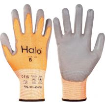 Seamless Nylon pu Palm Coated Cut b Gloves Gey/Oange SZ-11 - Halo