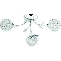 Searchlight - Bellis - 3 Light Semi Flush Multi Arm Flower Design Ceiling Light Chrome and Glass, G9