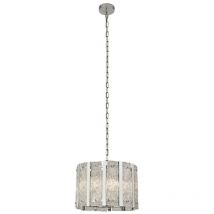 Searchlight - alexandra 5 ljus satin silver takhnge med Aquatex glas, metallstnger
