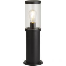 Paletto Da Esterno Contemporaneo Bakerloo Alluminio Nero Vetro 1 Luce E27 45Cm