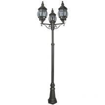 Bel Aire - Lampione da esterno 3 luci Nero IP44, attacco E27 - Searchlight