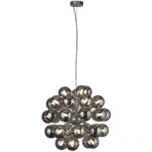Berry 27 Light Pendelleuchte, Chrom, Rauchglas - Searchlight