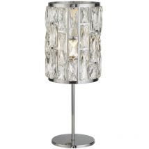 Bijou - 1 Light Chrome Table Lamp with Crystal Glass - Searchlight