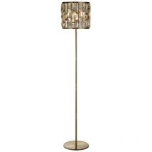 Searchlight - Bijou Floor Lamp Antique Brass, Champagne Glass