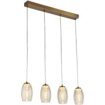 Lampadario Contemporaneo Ciclon Acciaio Bronzo Vetro Led 5,5W 3000K