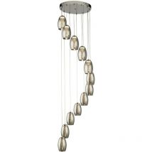 Searchlight Cyclone Suspension à 12 lumières Drop, verre fumé 3000K