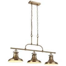 Searchlight - Dallas Luminaire suspendu à 3 barres en métal et laiton antique