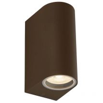 Außenleuchte Wandlampe Fassadenleuchte GU10 rostbraun Alu Glas Balkonleuchte