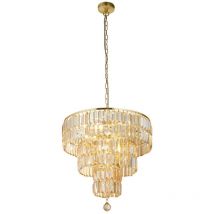 Empire 5 Light Pendant Satin Brass, Champagne Glass - Searchlight