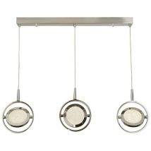 Searchlight - Gyroscope Suspension à 3 lumières led Ring Bar Chrome, Crystal Sand 3000K