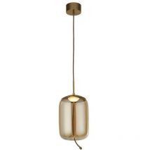 Searchlight - Lisbon Suspension à 1 lumière del, laiton satiné et verre ambré 2700K