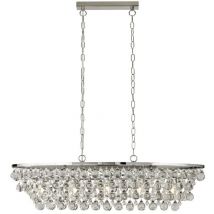 Searchlight - michelle 5 ljus krom oval takstngshnge med glaskulor