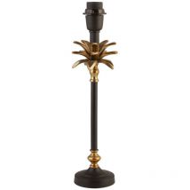 Palm Lámpara de mesa con base única, latón satinado, metal negro - Searchlight