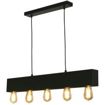 Searchlight - Piano 5-Licht-Diner-Bar-Pendelleuchte aus mattschwarzem Metall