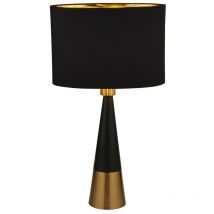 Pyramid Table Lamp Black, Antique Copper, Black Oval Shade Gold Inner - Searchlight
