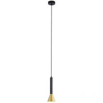 Signal Pendant Black, Gold Metal - Searchlight