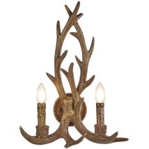 Applique Industrial-Nordico Stag Policarbonato Marrone 2 Luci E14