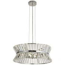 Searchlight - Uptown Luminaire suspendu/semi-lumière à 7 lumières, chrome affleurant, cristal transparent