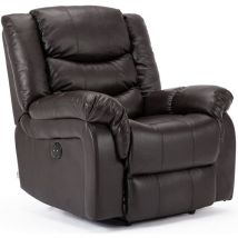 More4homes - seattle electric brown leather auto recliner armchair sofa home lounge chair